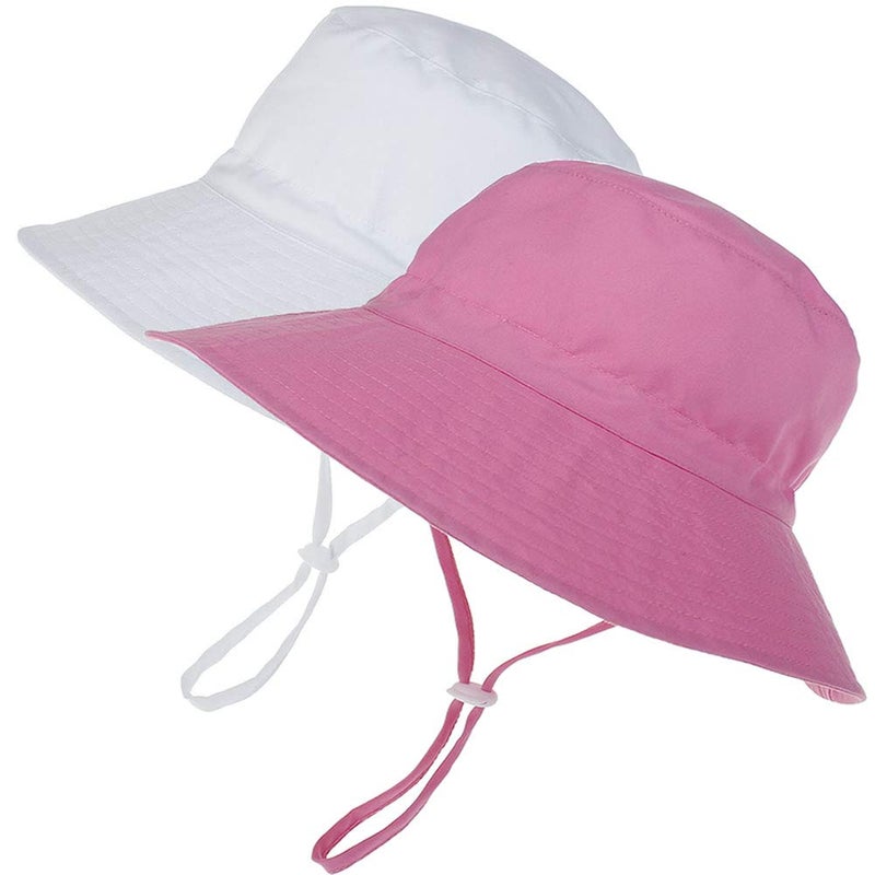 MaxNova Baby Sun Hat Toddler Summer UPF 50+ Baby Girl Bucket Hat Wide Brim Beach Hats for Baby Boys 6-12,12-24Months - Image 2